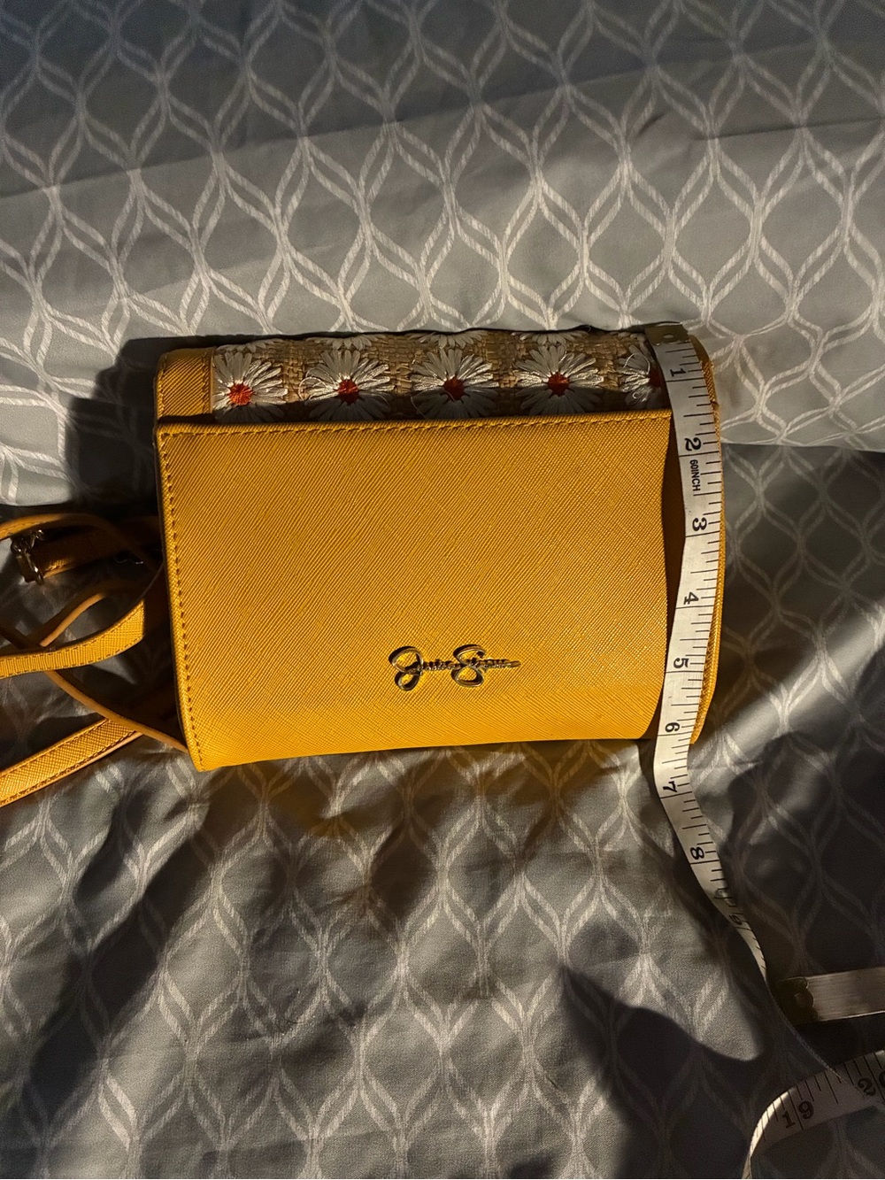 Jessica Simpson Yellow Crossbody Shoulder Bag with Chain Detail